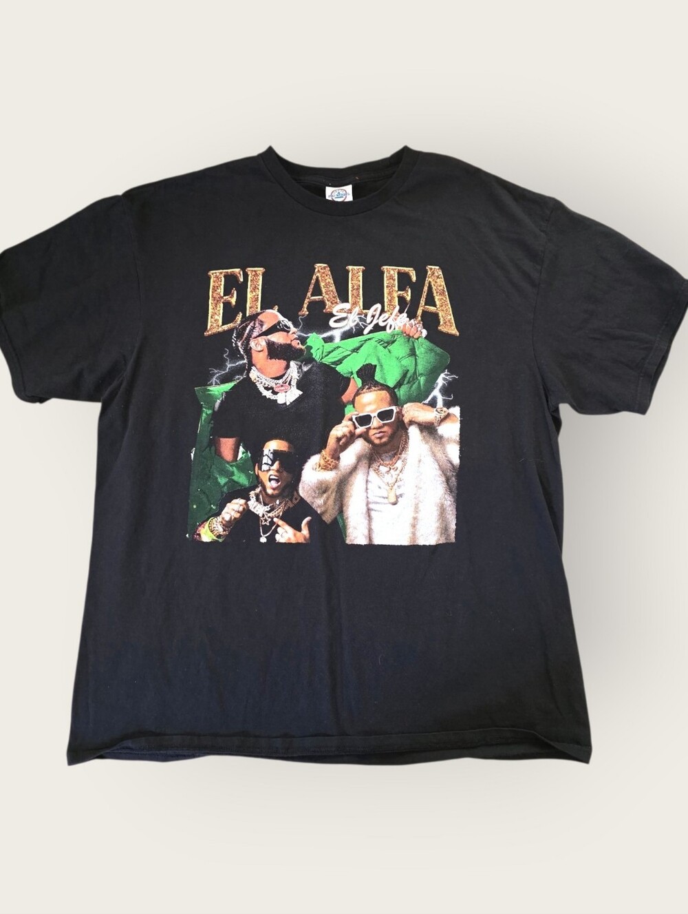 Black Graphic Crewneck Tee, El ALFA "El Jefe" Tour Shirt